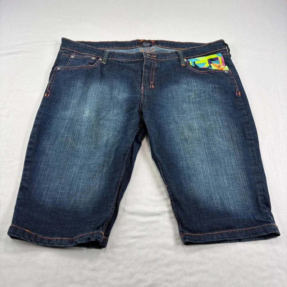 Vintage Red Ape Jean Shorts Womens 18 Blue Denim Baggy Skater Jorts Y2K